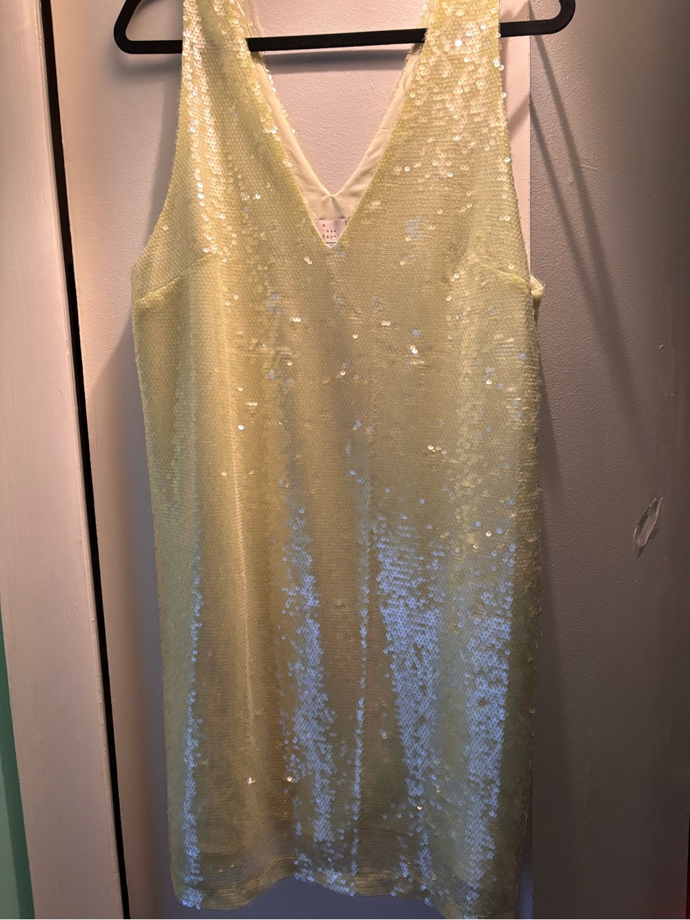 a new day Yellow Sequin V-Neck Shift Dress